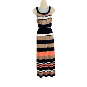 RB Collection color striped knit maxi  sleeveless dress sz small